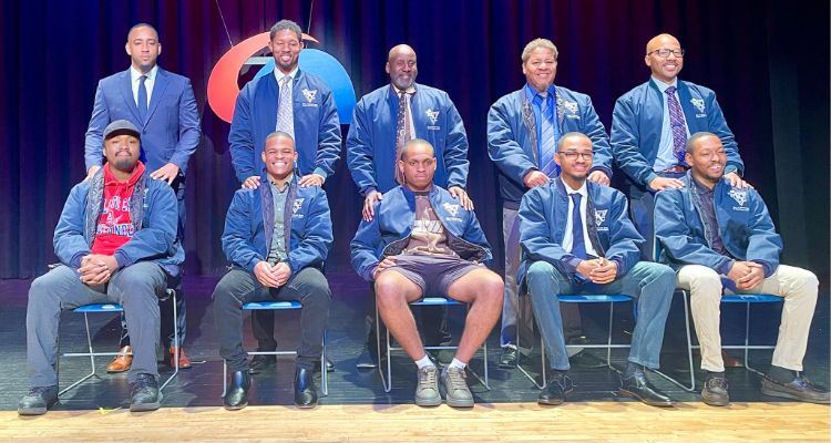 Men of Atlantic Cape students receive their jackets